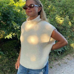 Djerf Avenue Turtleneck Top Cream